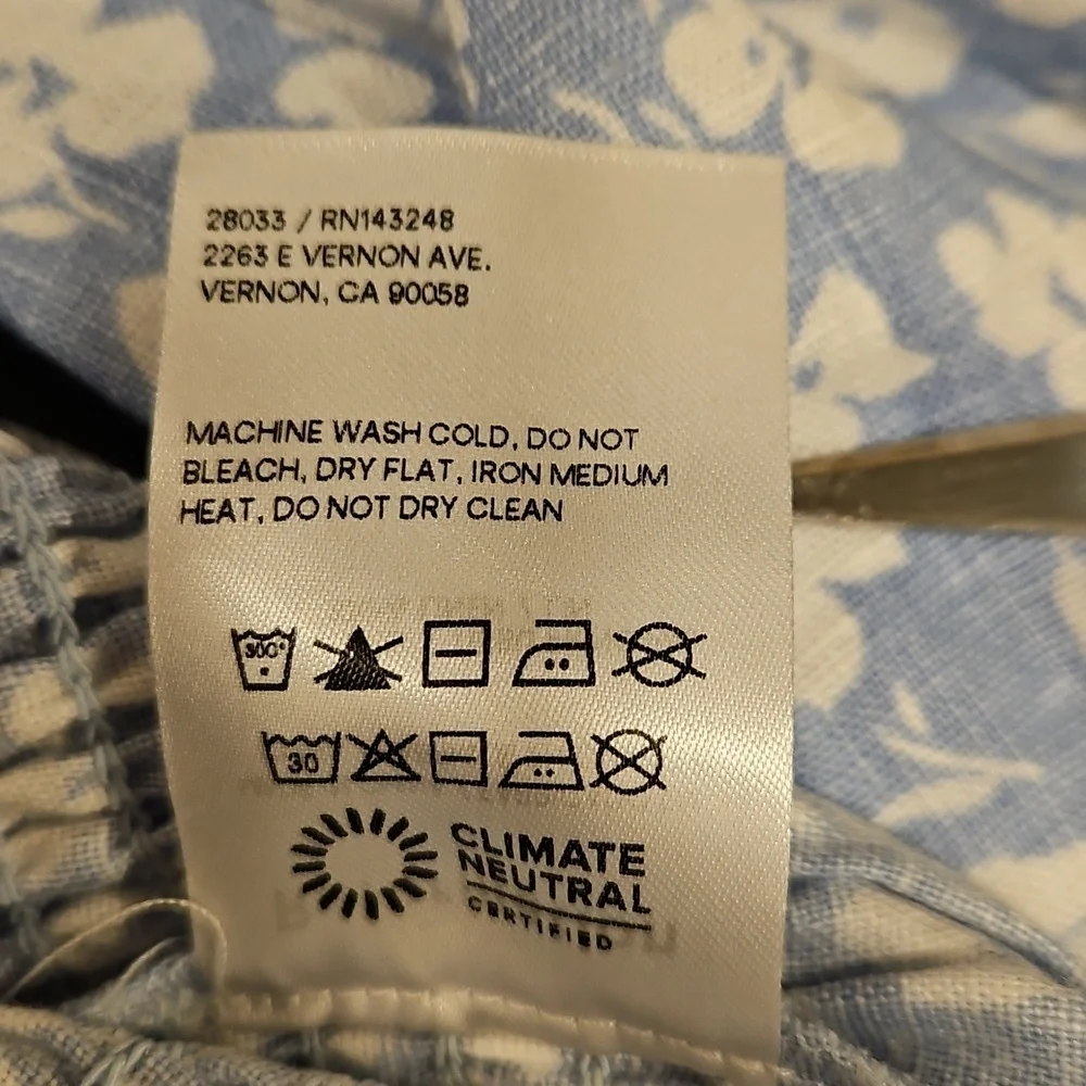 💕REFORMATION💕 Cambria Linen Top ~ Sofie Blue Floral Print Small S NWT - Picture 14 of 14